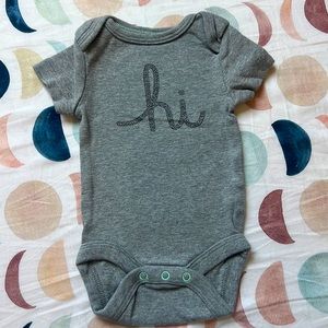 2/$15 Cloud Island Newborn “hi” Onesie